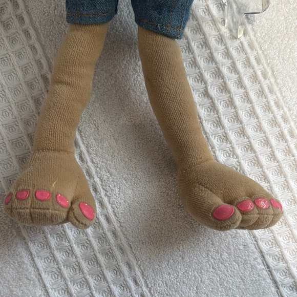 Pink and Tan Plush Doll with Asian-Inspired Features - Picture 3 of 9